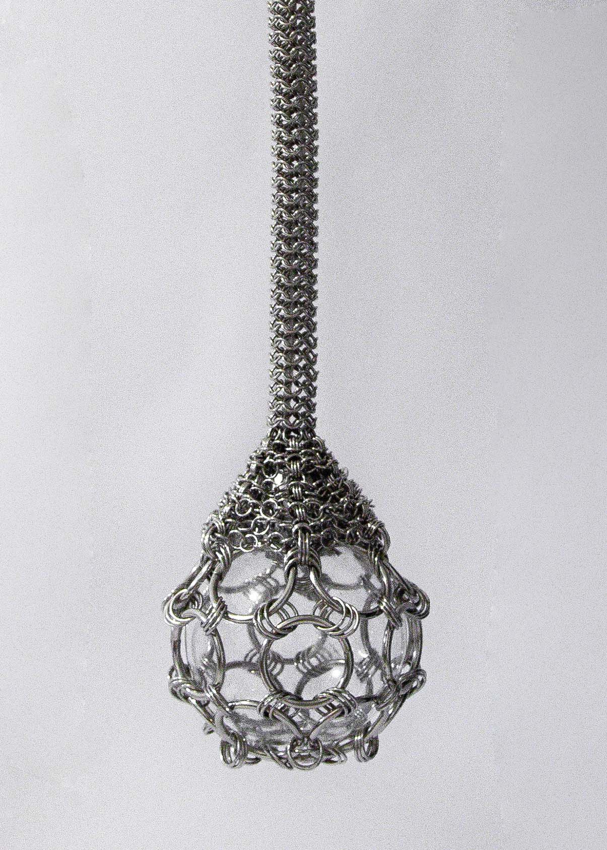 Single-Pendant Chainmail Droplet Chandelier