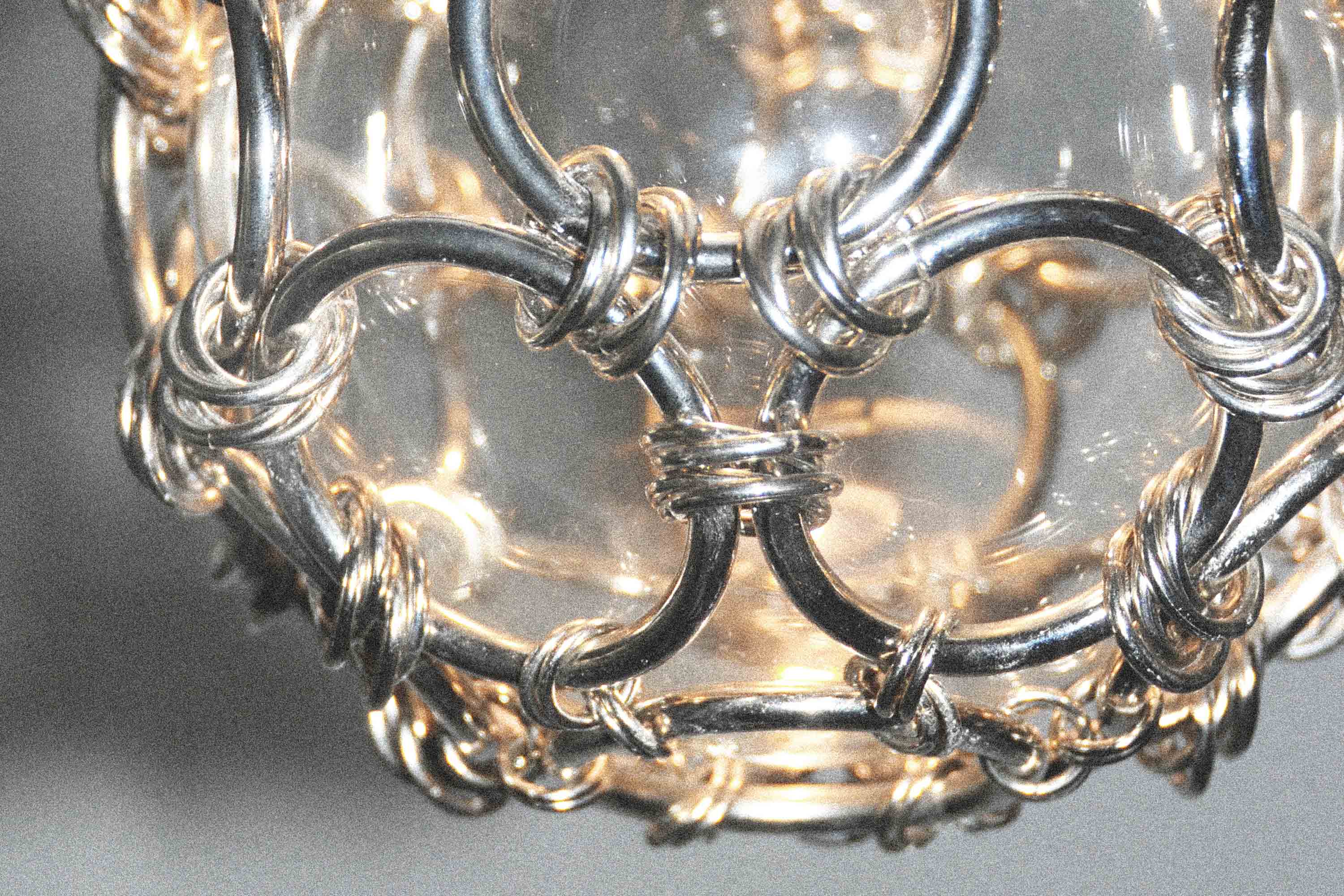 Single-Pendant Chainmail Droplet Chandelier
